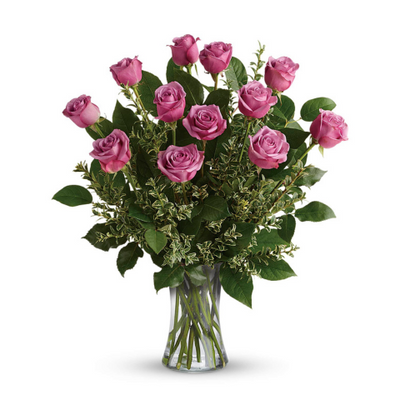 A Dozen Lavender Roses